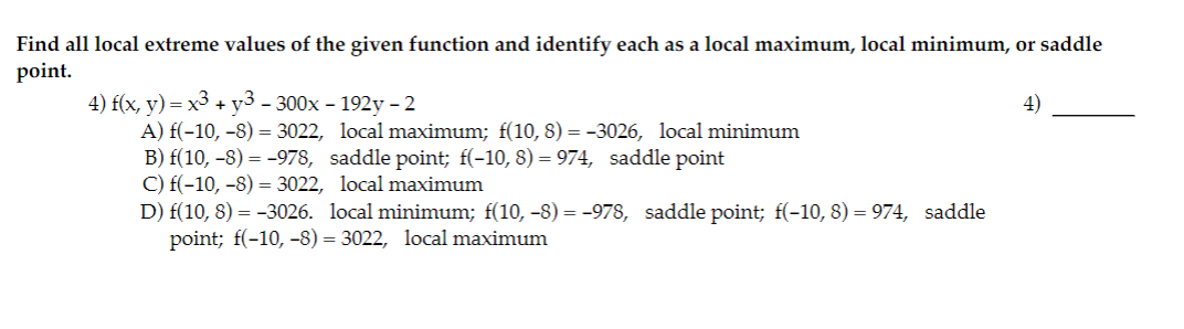 Solved Find all local extreme values of the given function | Chegg.com