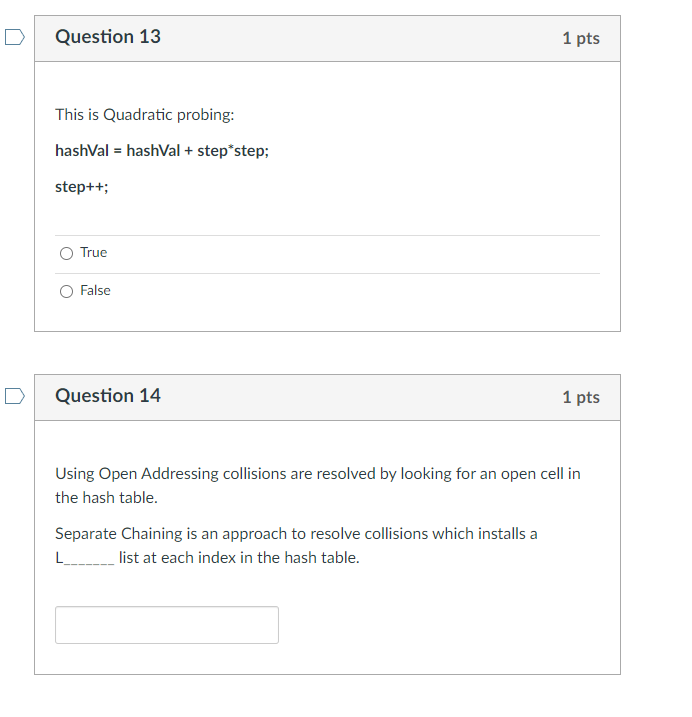 Solved Question 5 1 pts The following i an example of a hash | Chegg.com