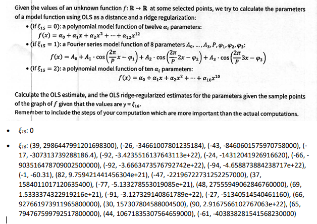 - (if \( \xi_{15}=0 \) ): a polynomial model function of twelve \( \alpha_{i} \) parameters:
\[
f(x)=\alpha_{0}+\alpha_{1} x+