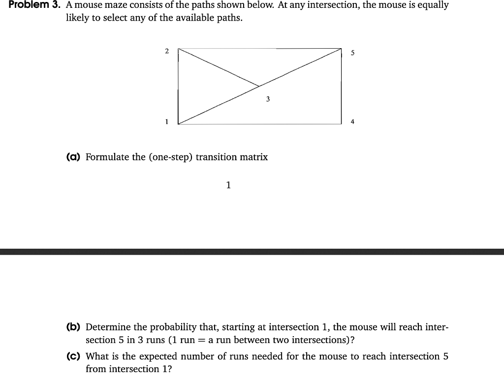 Solved Problem 3. A mouse maze consists of the paths shown | Chegg.com
