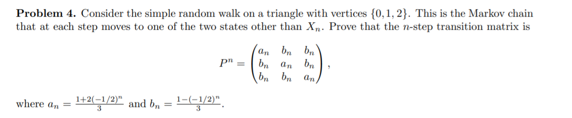 Solved Problem 4. Consider the simple random walk on a | Chegg.com