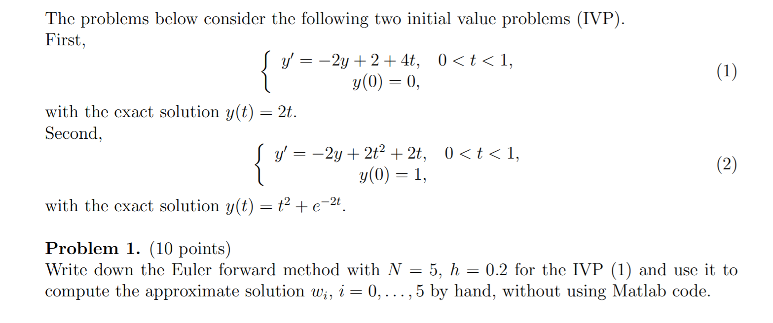 Solved = { (1) The problems below consider the following two | Chegg.com