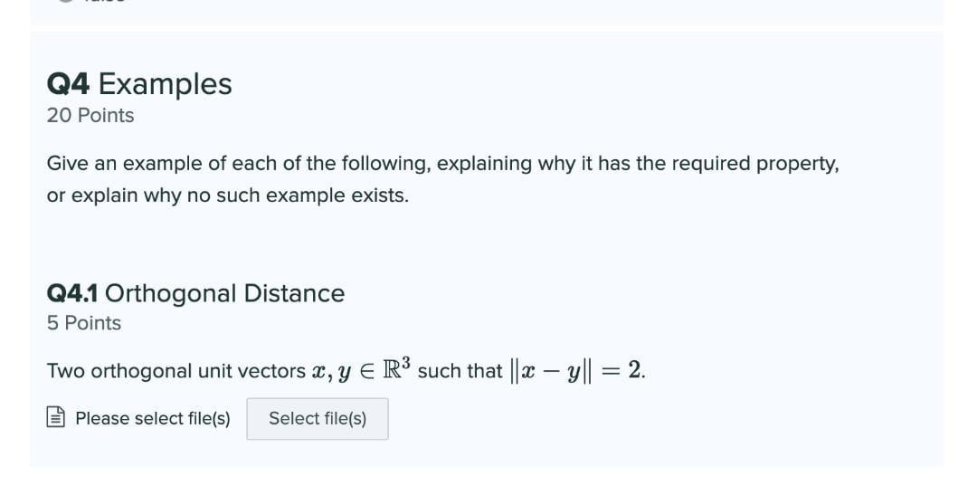 Solved Q4 Examples 20 Points Give an example of each of the | Chegg.com