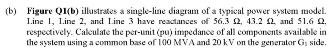 Solved (b) Figure Q1(b) Illustrates A Single-line Diagram Of | Chegg.com