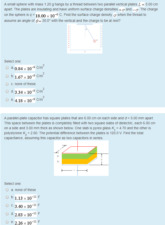 Solved A Small Sphere With Mass 1 G Hangs By A Thread Chegg Com