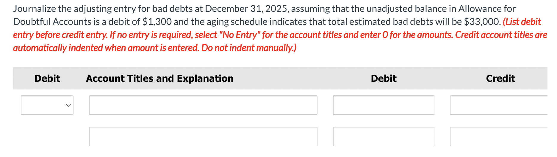 Solved Journalize The Adjusting Entry For Bad Debts At | Chegg.com