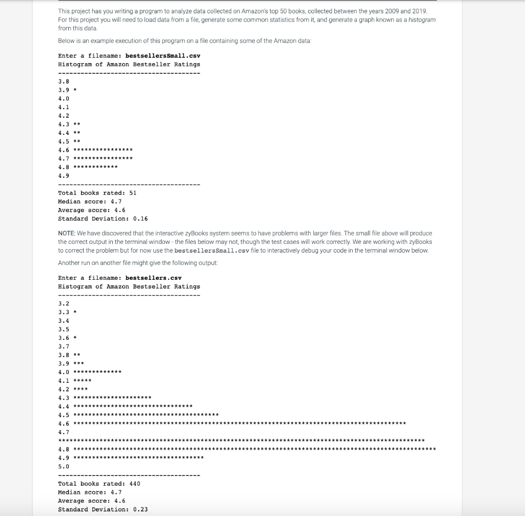 Solved This project has you writing a program to analyze | Chegg.com