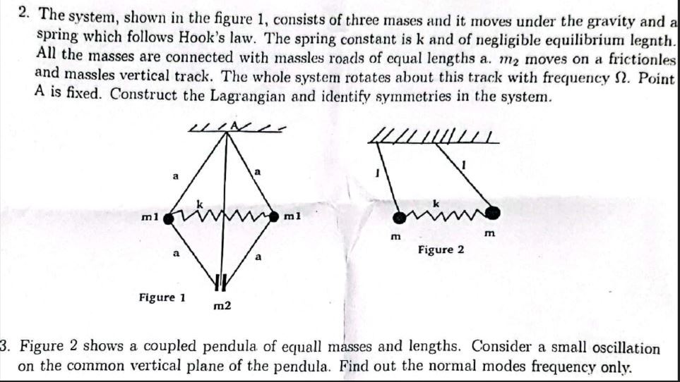 Solved 2. ﻿The system, shown in the figure 1 , ﻿consists of | Chegg.com