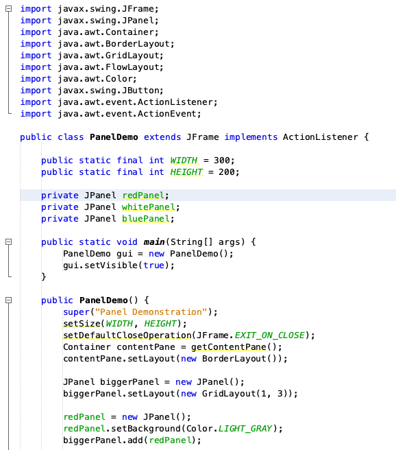 Solved 1. Create the PanelDemo.java program. There are | Chegg.com