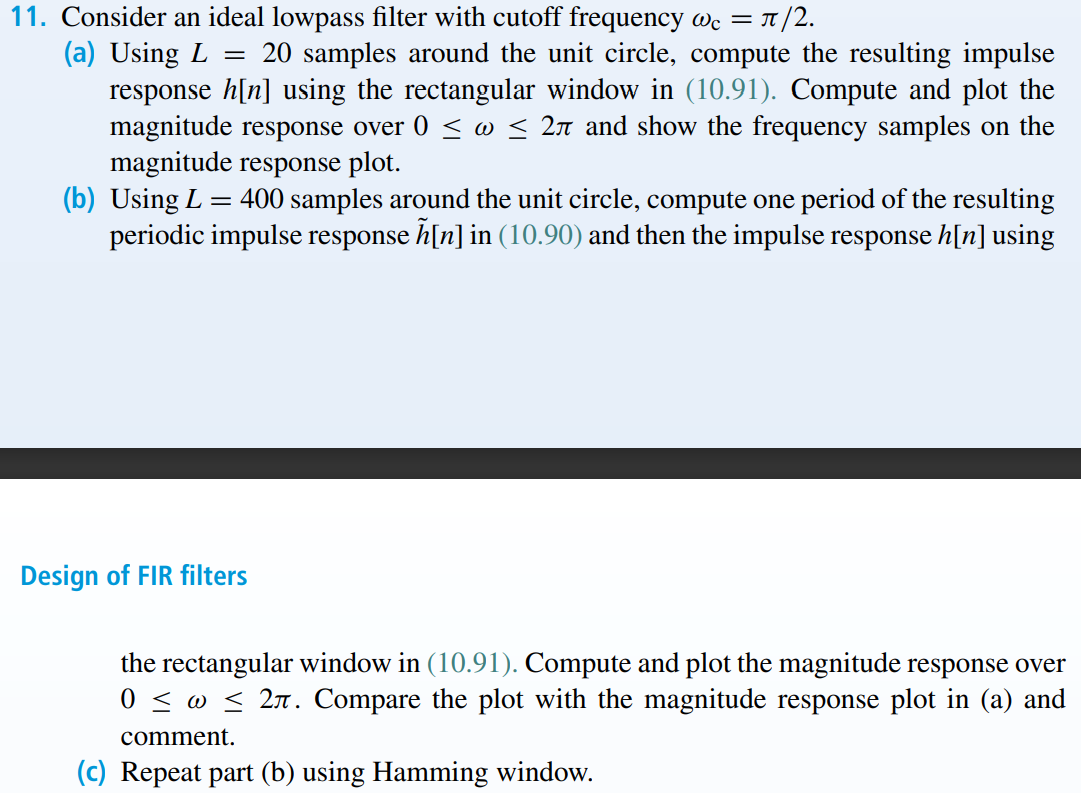 Solved 11. Consider an ideal lowpass filter with cutoff | Chegg.com
