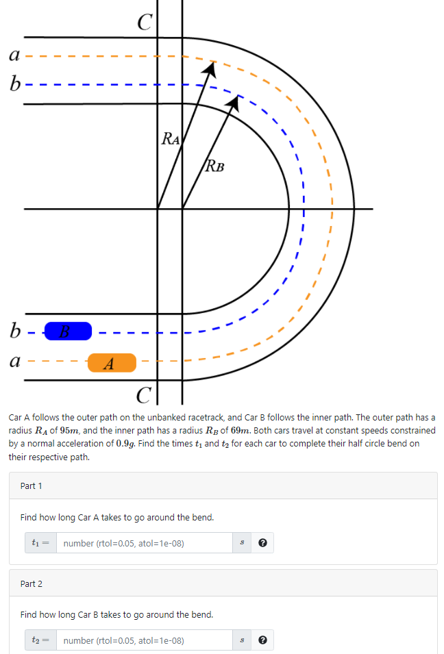 Solved A 1 I - - - - 1 RA RB B-B A A Car A Follows The Outer | Chegg.com