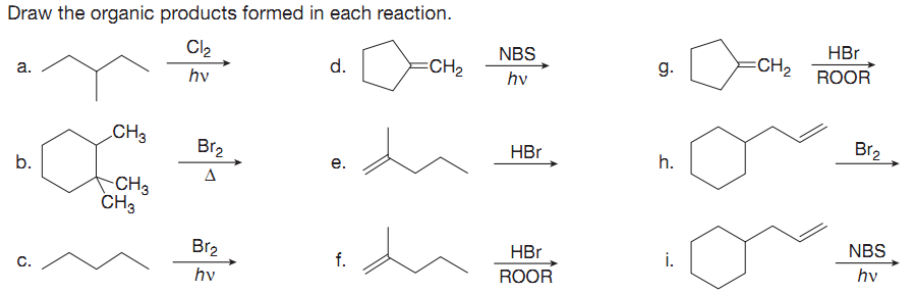 Solved Draw The Organic Products Formed In Each Reaction HBr Chegg