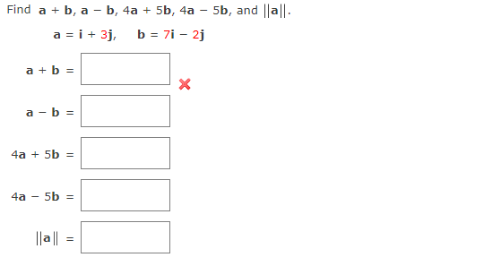 Solved Find A+b,a−b,4a+5b,4a−5b, And | Chegg.com