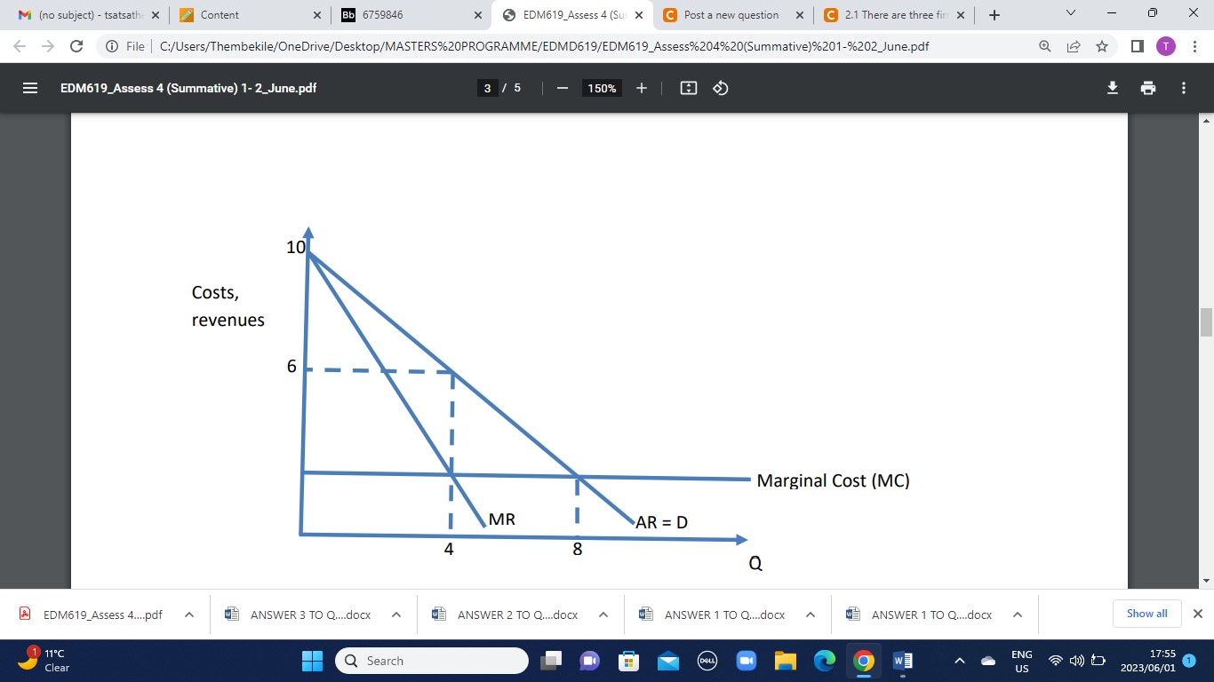Solved 2.1 There are three firms that are operating in the | Chegg.com