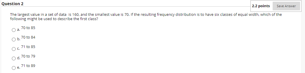 Solved Question 2 2.2 points Save Answer The largest value | Chegg.com