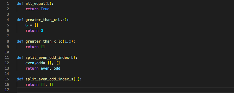 Solved Need help in Python implementing these certain lists. | Chegg.com