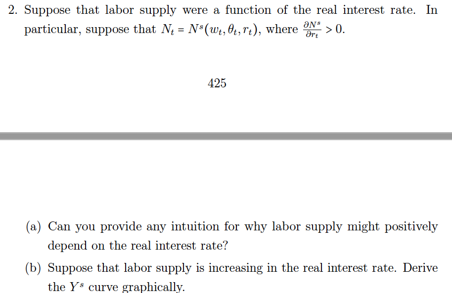 Solved 2. Suppose That Labor Supply Were A Function Of The | Chegg.com