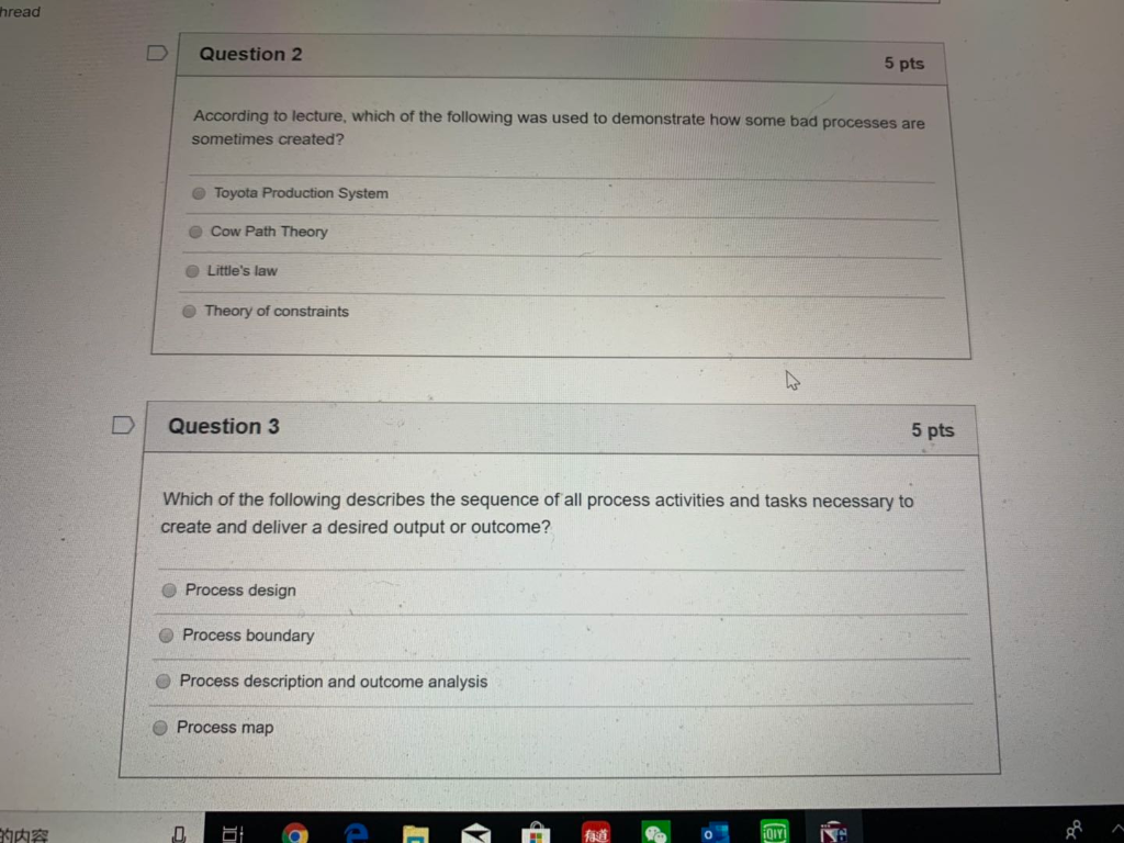 Solved hread Question 2 5 pts According to lecture, which of | Chegg.com