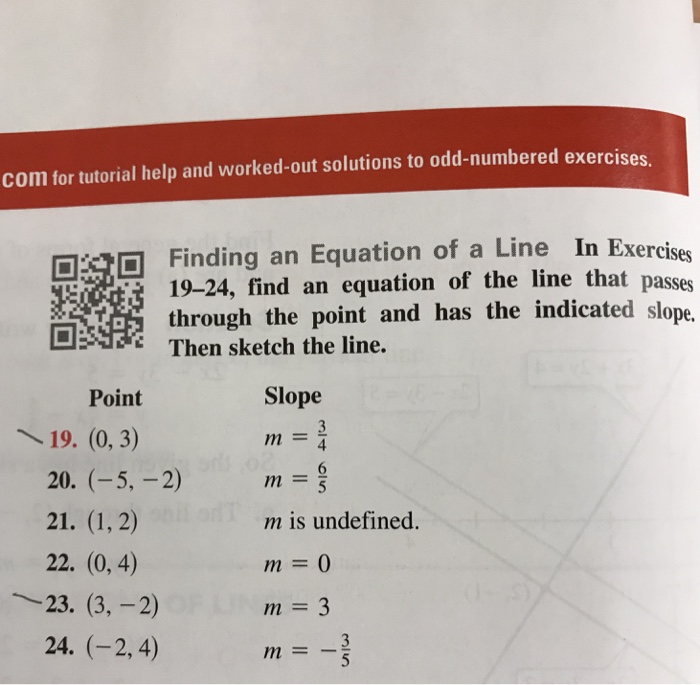 Solved Finding an Equation of a Line In Exercises 19-24, | Chegg.com