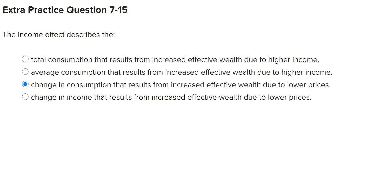 Solved Extra Practice Question 7-15 The income effect | Chegg.com