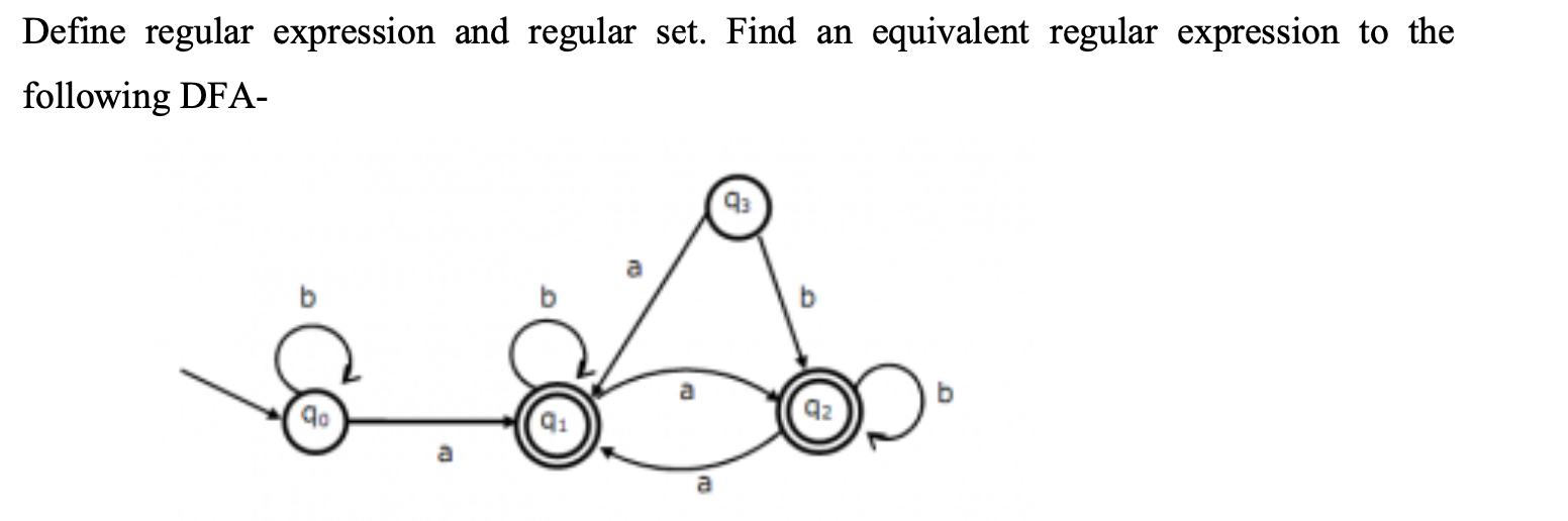 Solved Define Regular Expression And Regular Set. Find An | Chegg.com