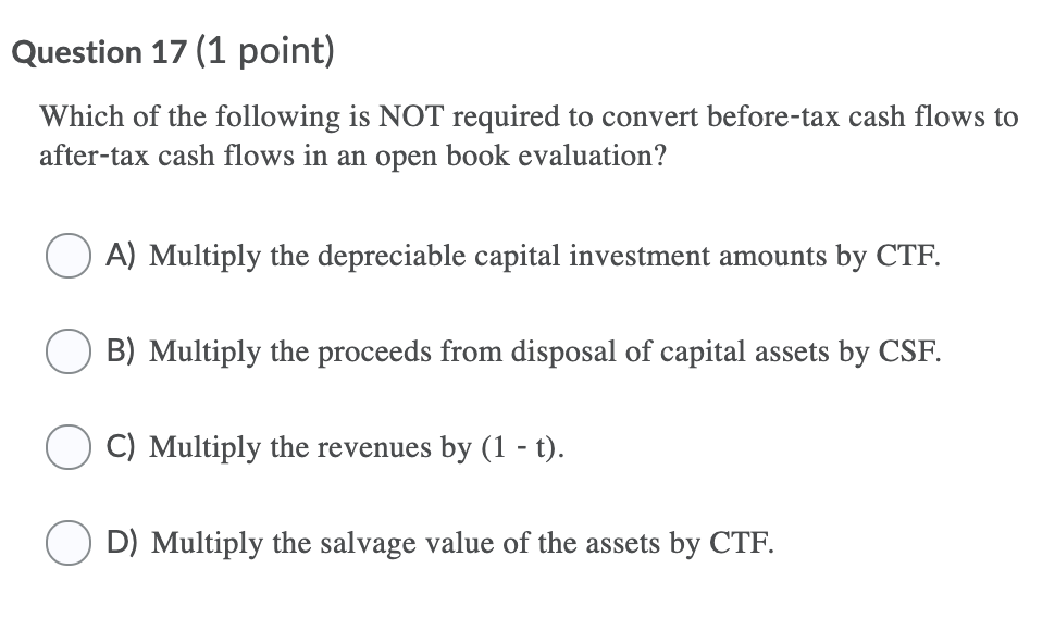 Solved Question 17 (1 point) Which of the following is NOT | Chegg.com