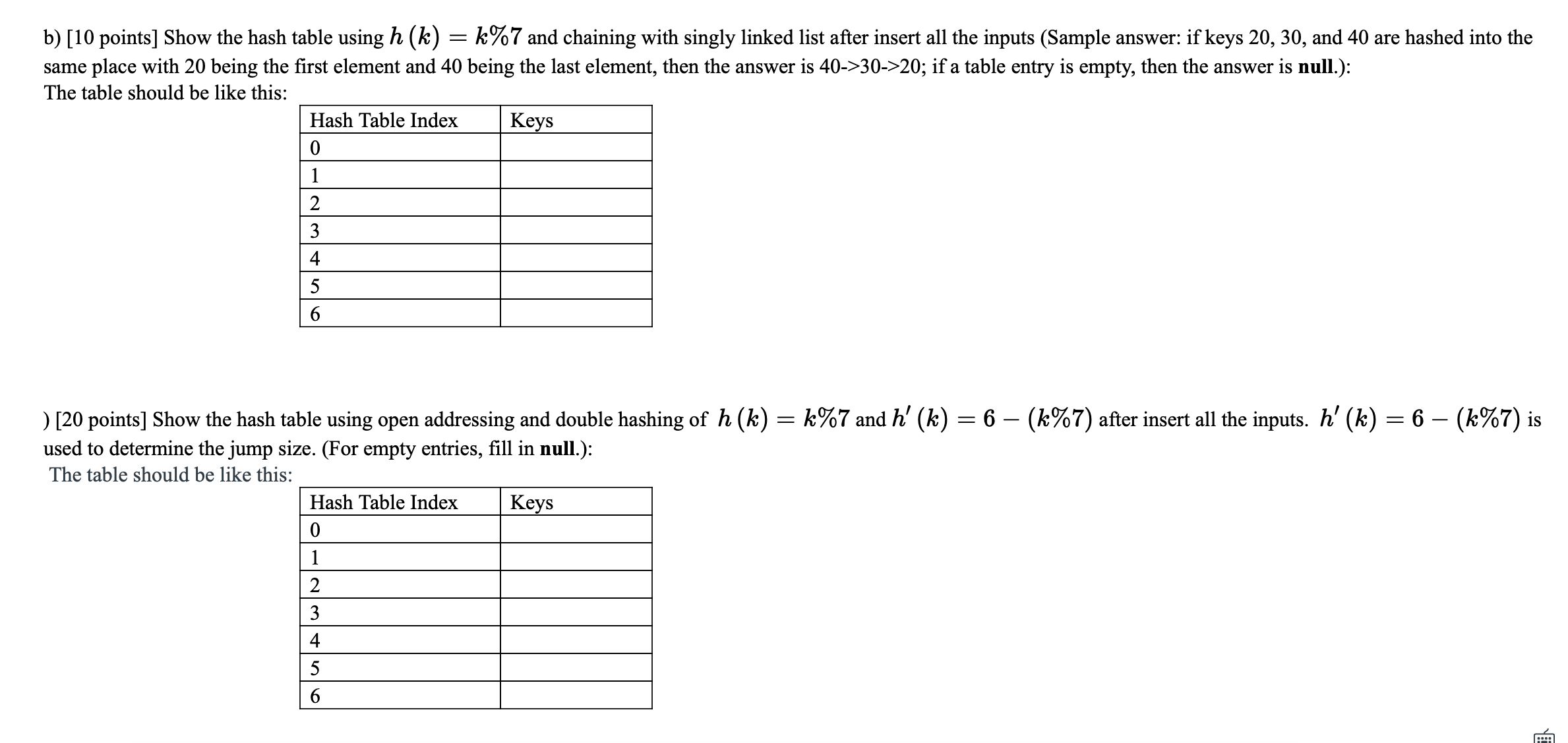 Solved Suppose We Have Two Hash Function H K K7 And H 5409