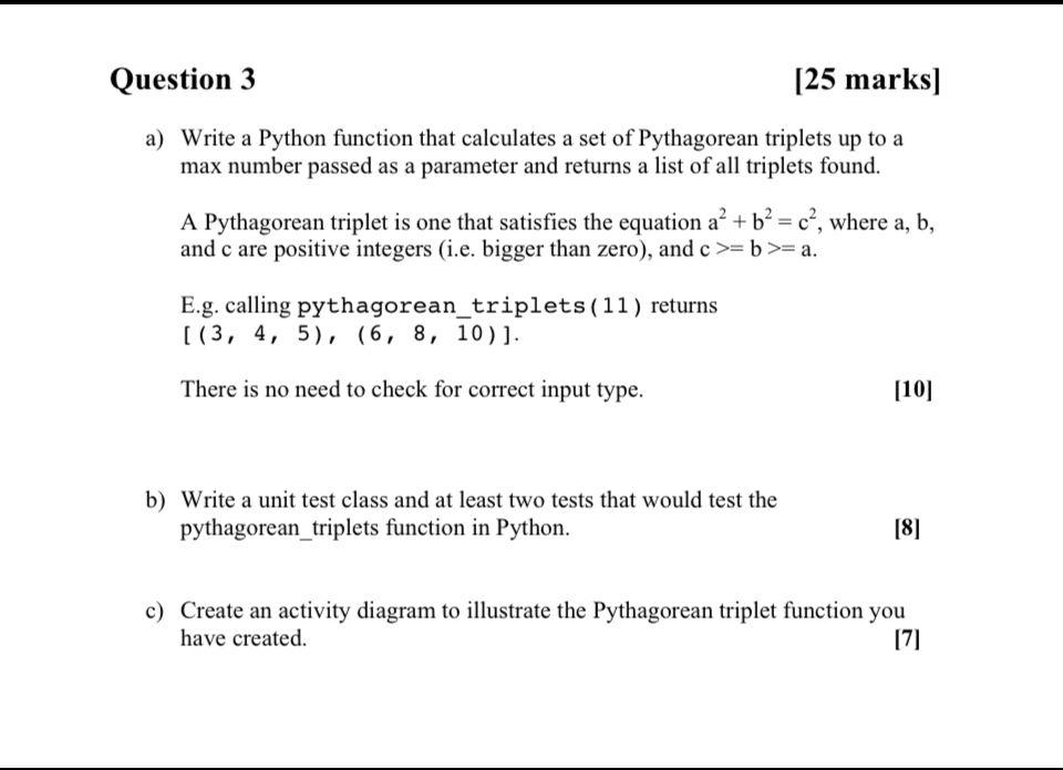 Solved a) Write a Python function that calculates a set of | Chegg.com