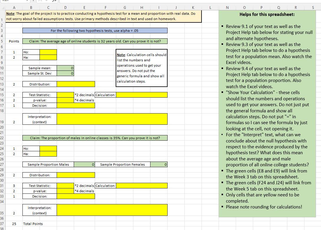 Solved Help for this spreadsheet Review 2.2, 3.1−3.3 of your | Chegg.com