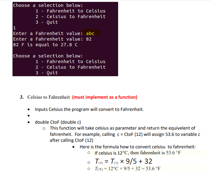 Solved Write a program that do the following unit conversion | Chegg.com