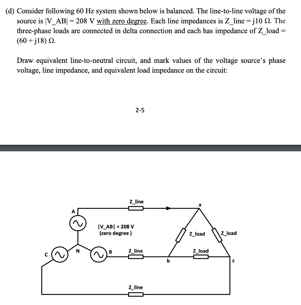 Solved (d) Consider following 60 Hz system shown below is | Chegg.com