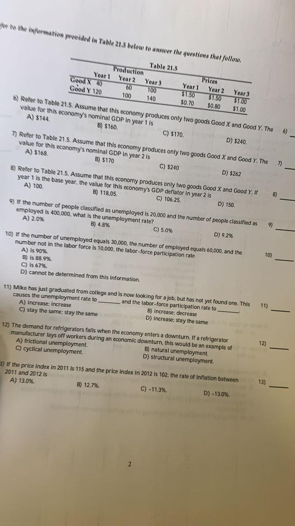 Solved to the formation provided in Table 21.3 below to | Chegg.com