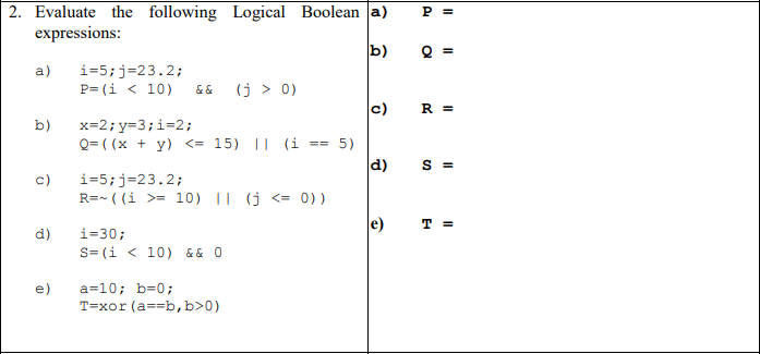 Solved 2 Evaluate The Following Logical Boolean A Expre Chegg Com