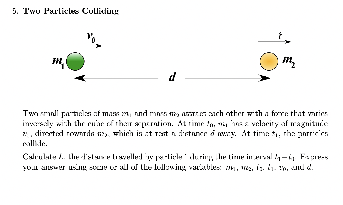 Solved 5. Two Particles Colliding Two small particles of