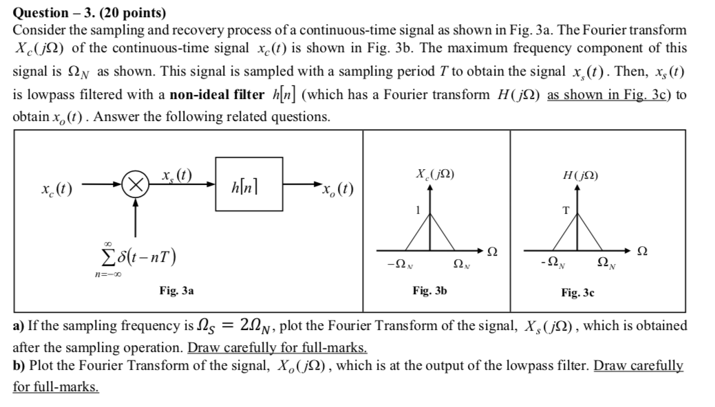 Solved Question - 3. (20 points) Consider the sampling and | Chegg.com