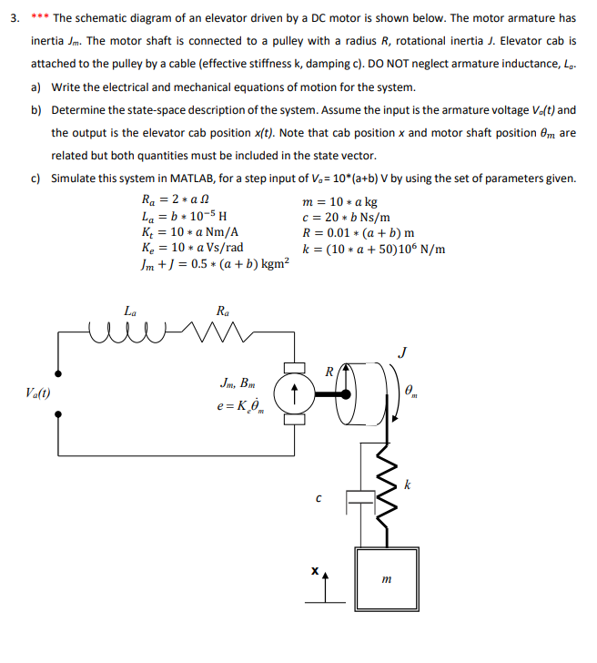 The schematic diagram of an elevator driven by a DC | Chegg.com