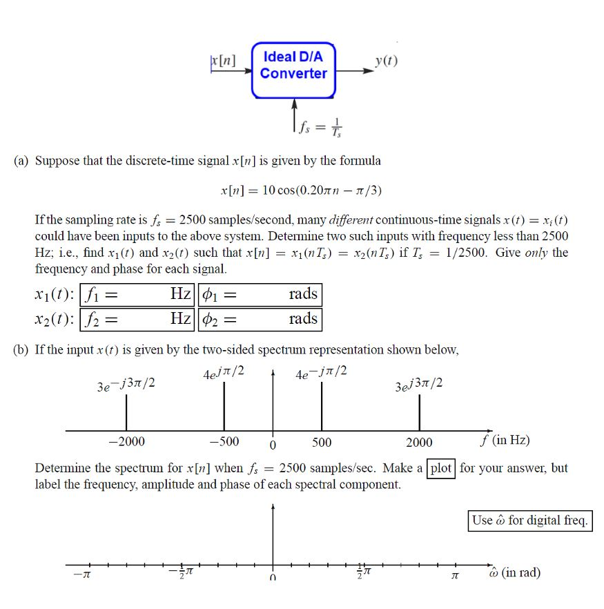 Solved Ideal Dia Converter Y T Fs A Suppose That T Chegg Com