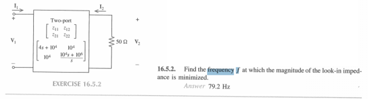 Solved [ Two-port 211 212 221 222 V w 50 V2 4s + 104 104 | Chegg.com