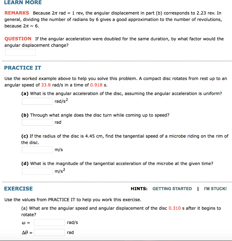 Solved goal apply the rotational kinematics equations in chegg