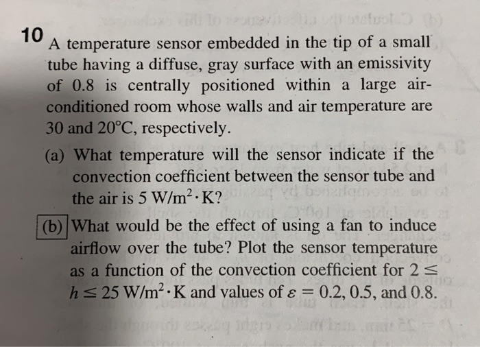 Solved 10 A temperature sensor embedded in the tip of a | Chegg.com