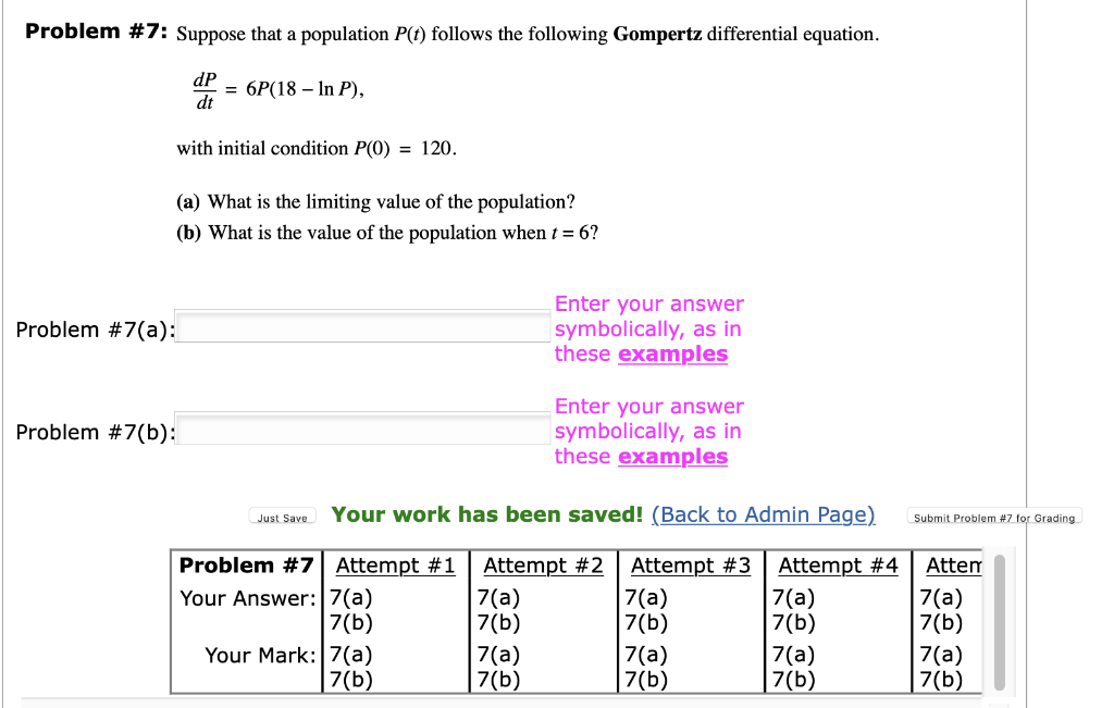 Solved Problem 7 Suppose That A Population P T Follows