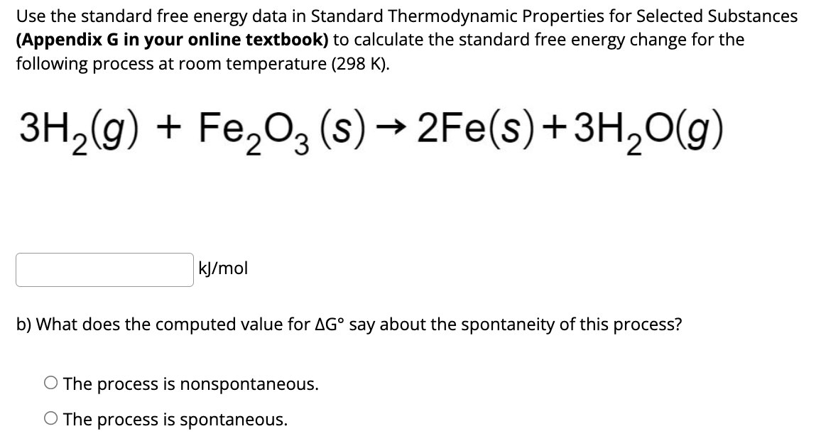 Solved Use the standard free energy data in Standard | Chegg.com