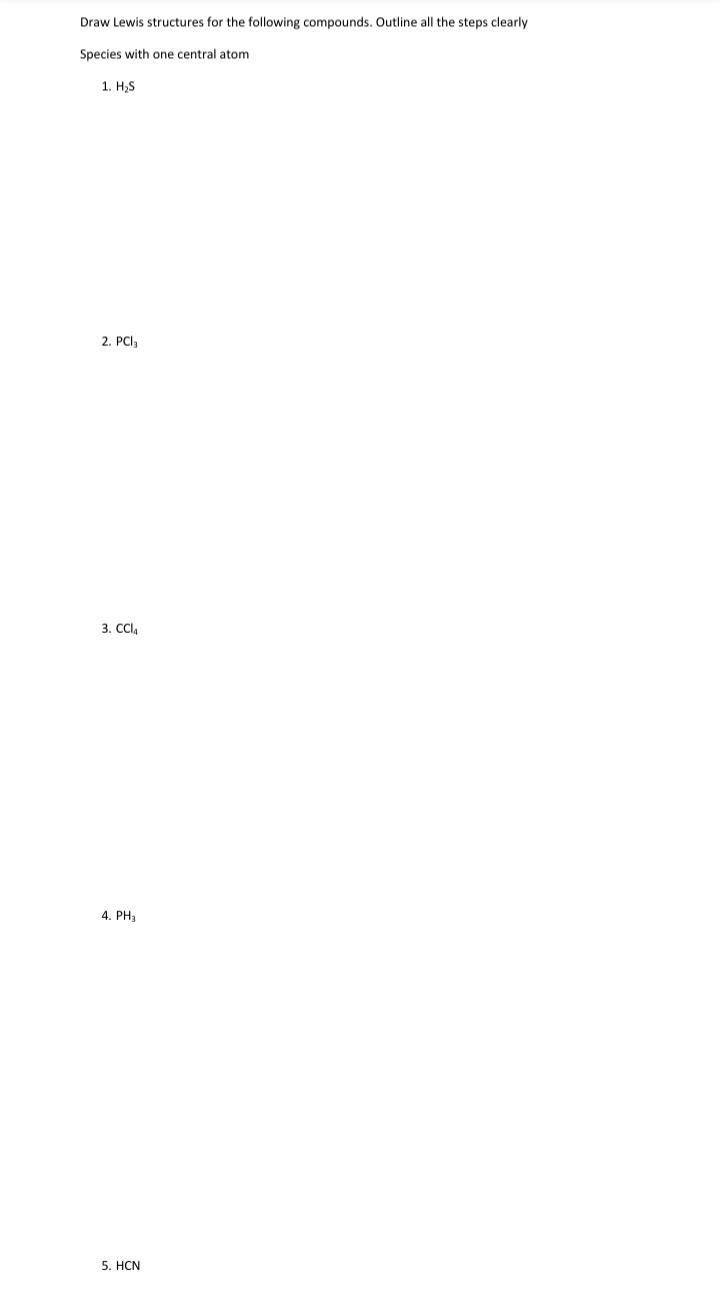 Solved Draw Lewis structures for the following compounds. | Chegg.com