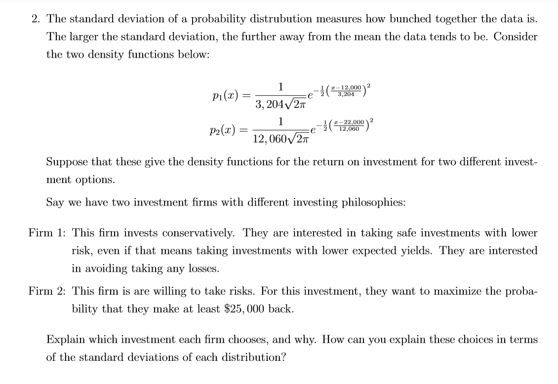 Solved 2. The standard deviation of a probability | Chegg.com