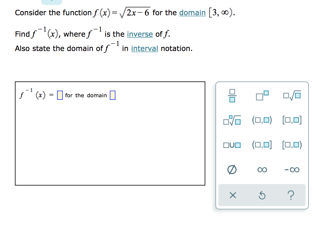 Solved Consider The Function F X 2x 6 For The Domain Chegg Com