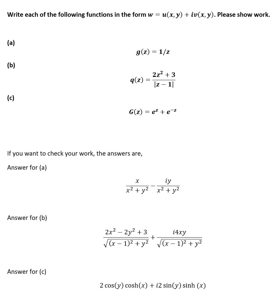 Solved Complex Analysis - Functions Of A Complex | Chegg.com | Chegg.com