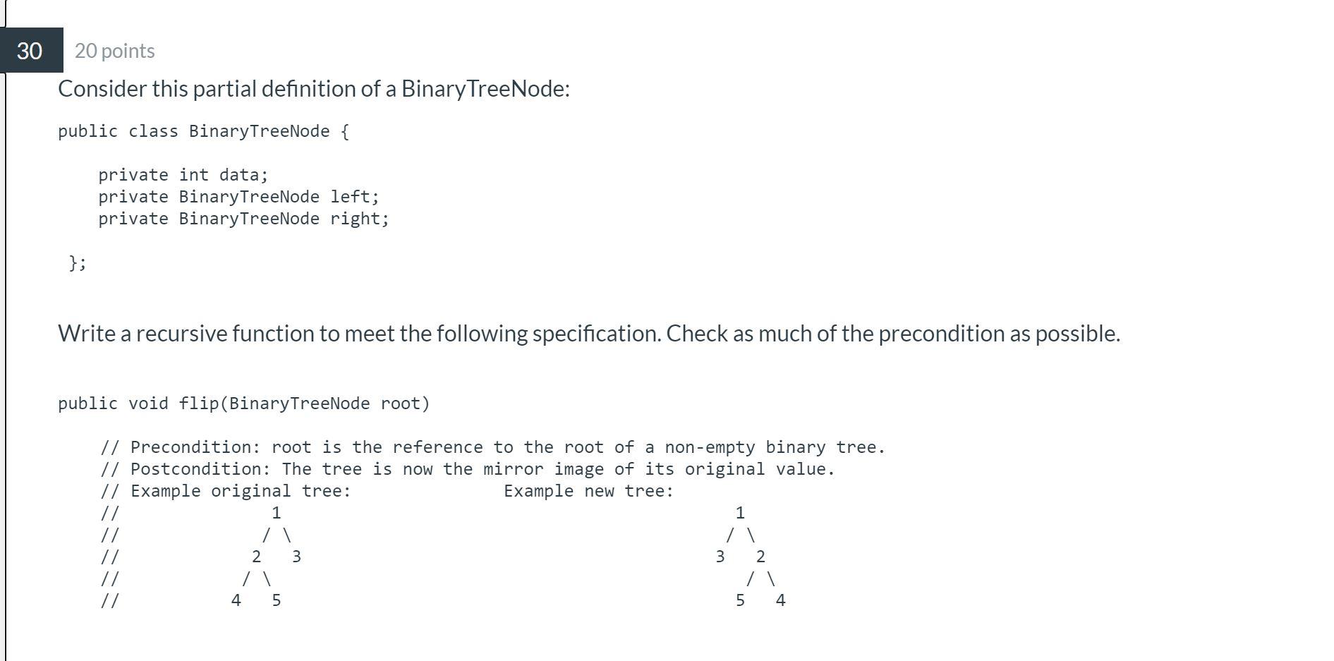 Solved 30 20 points Consider this partial definition of a | Chegg.com