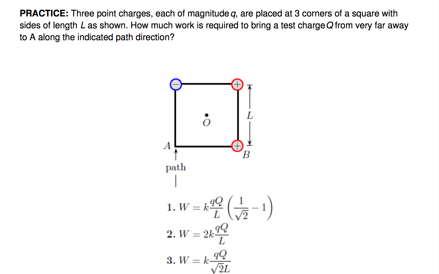 Solved PRACTICE: Three point charges, each of magnitude q, | Chegg.com