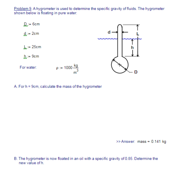 Solved Problem 9. A hygrometer is used to determine the | Chegg.com