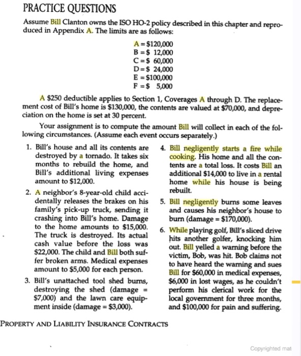 Solved PRACTICE QUESTIONS Assume Bill Clanton owns the ISO | Chegg.com